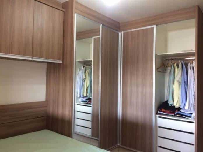 guarda roupa planejado para a decoração de um apartamento para alugar