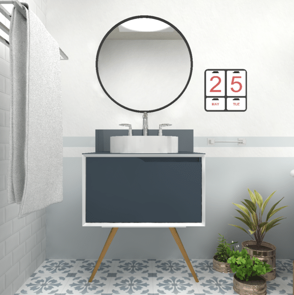 gabinete para banheiro retro