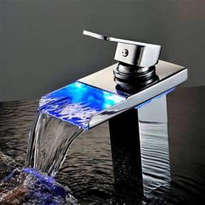 Torneira cascata banheiro com led