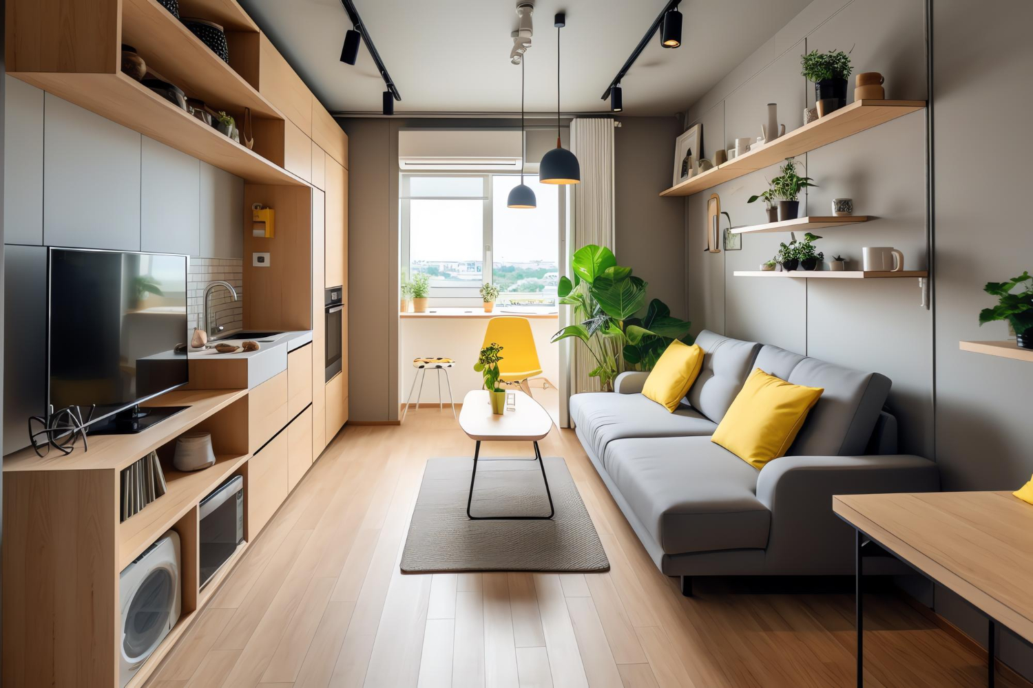 apartamento com design de ambientes pequenos.