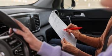 pessoa em carro fazendo teste com a CNH Social.