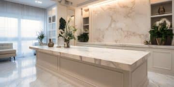 Bancada de porcelanato em casa